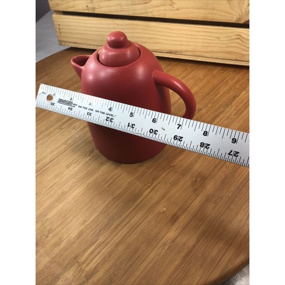 MSRF Inc. Design Studio Chicago Illinois Dark Orange Tangerine Teapot w/ Lid - Picture 3 of 7